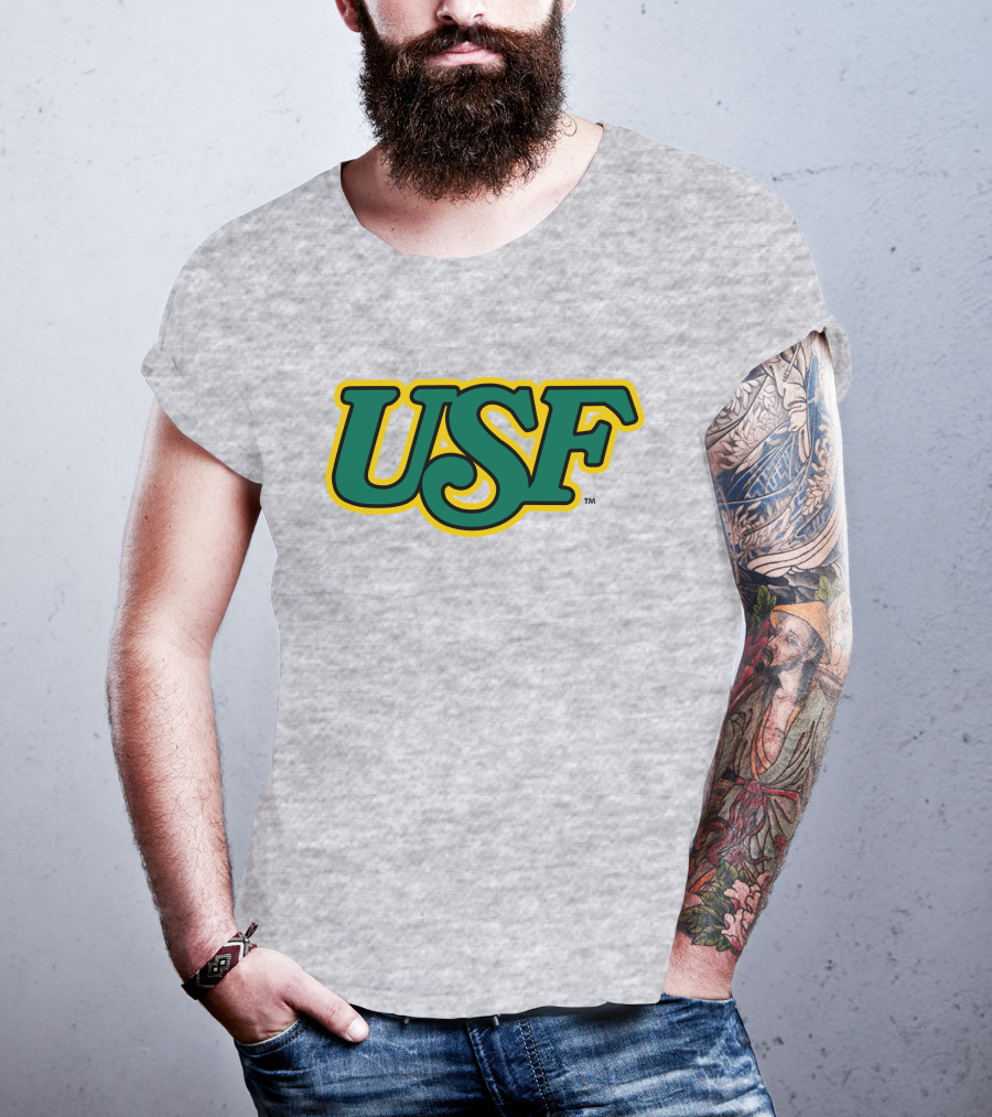 Homefield Apparel Store USF Vintage 1980s USF Logo Gray T-Shirt