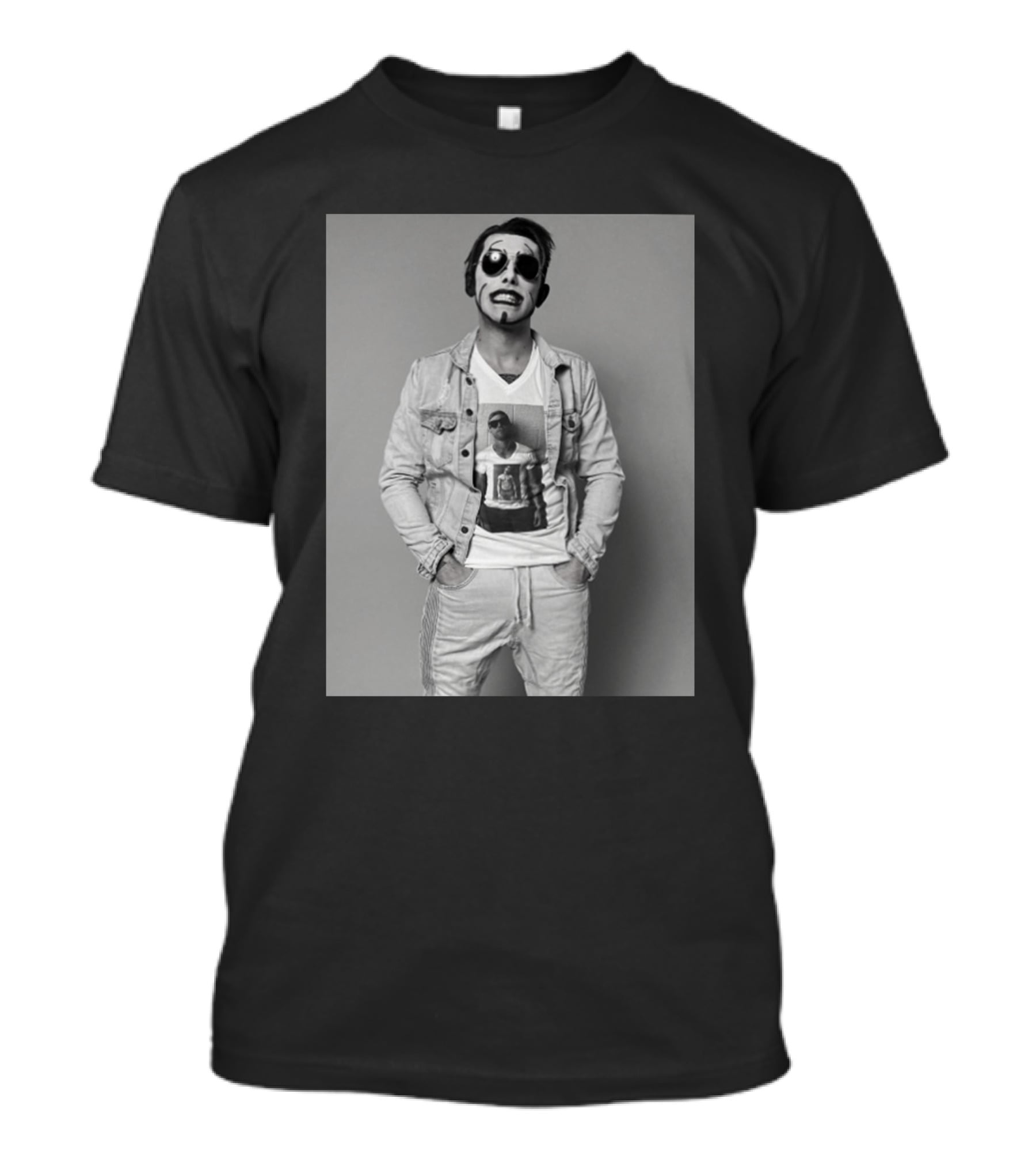 Danhausen NYCC Good Friends Black And White Denim Style With Face Paint T-Shirt