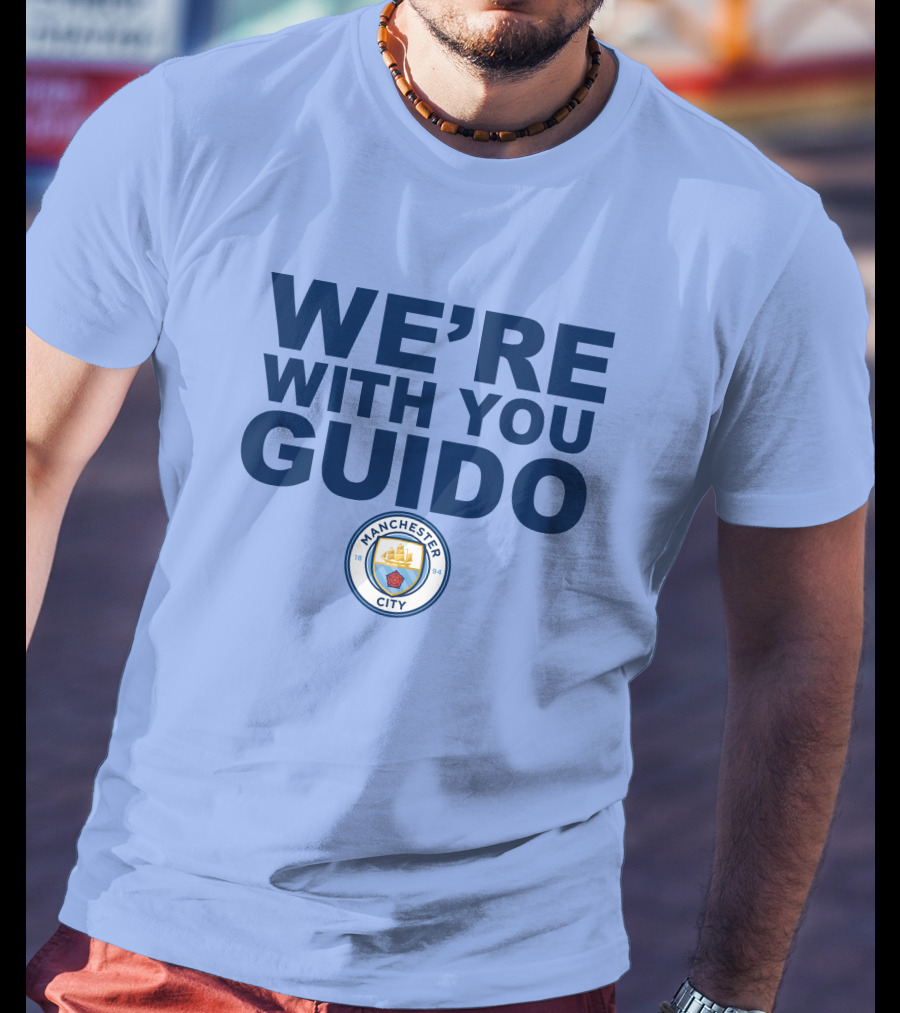 Manchester City We're With You Guido Support Belgian Fan Pep Guardiola Simon Bajkowski T-Shirt