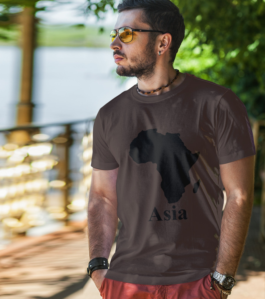 Terrible Maps Asia Map Silhouette Joke T-Shirt