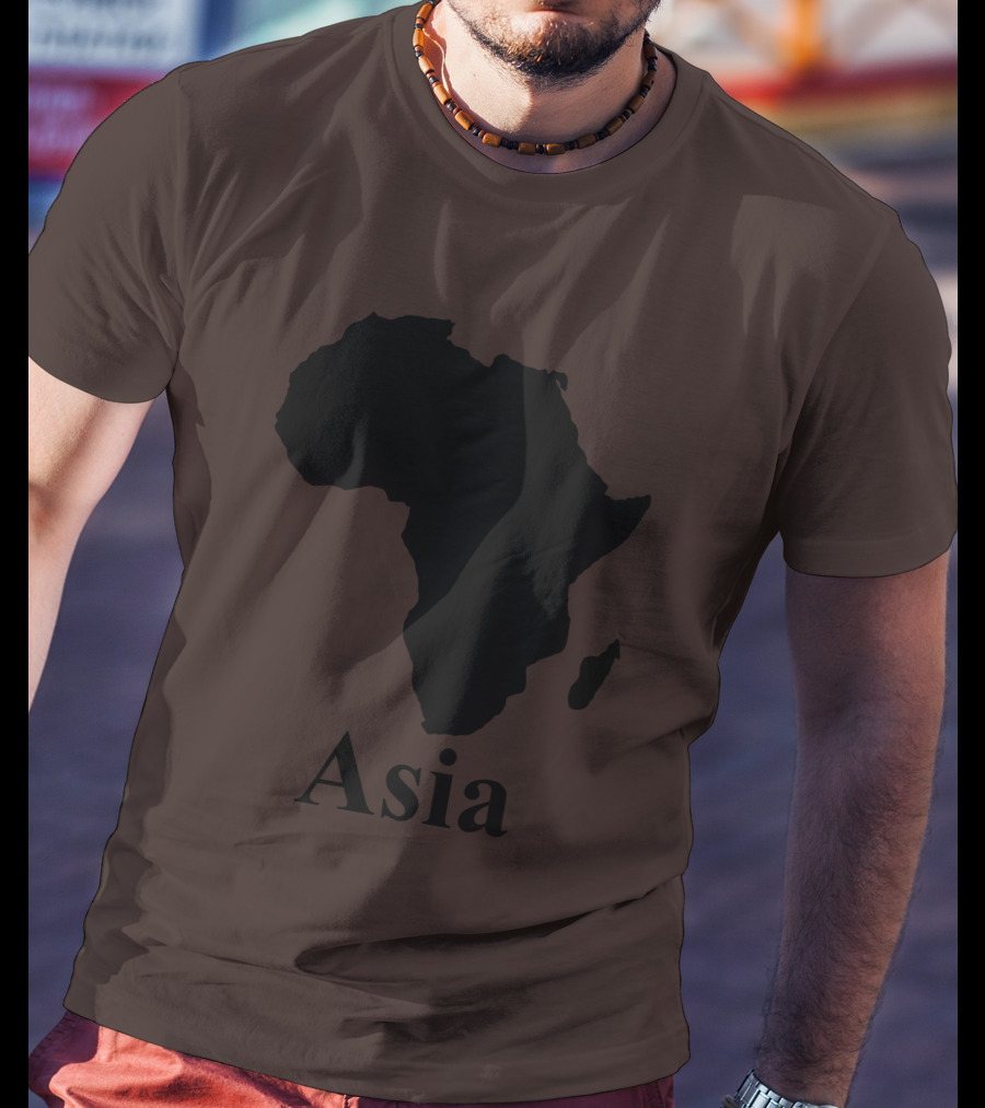 Terrible Maps Asia Map Silhouette Joke T-Shirt