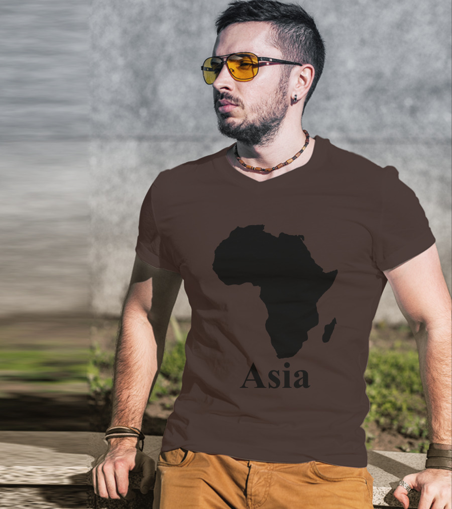 Terrible Maps Asia Map Silhouette Joke T-Shirt