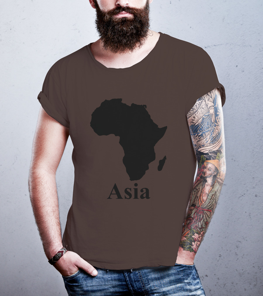 Terrible Maps Asia Map Silhouette Joke T-Shirt