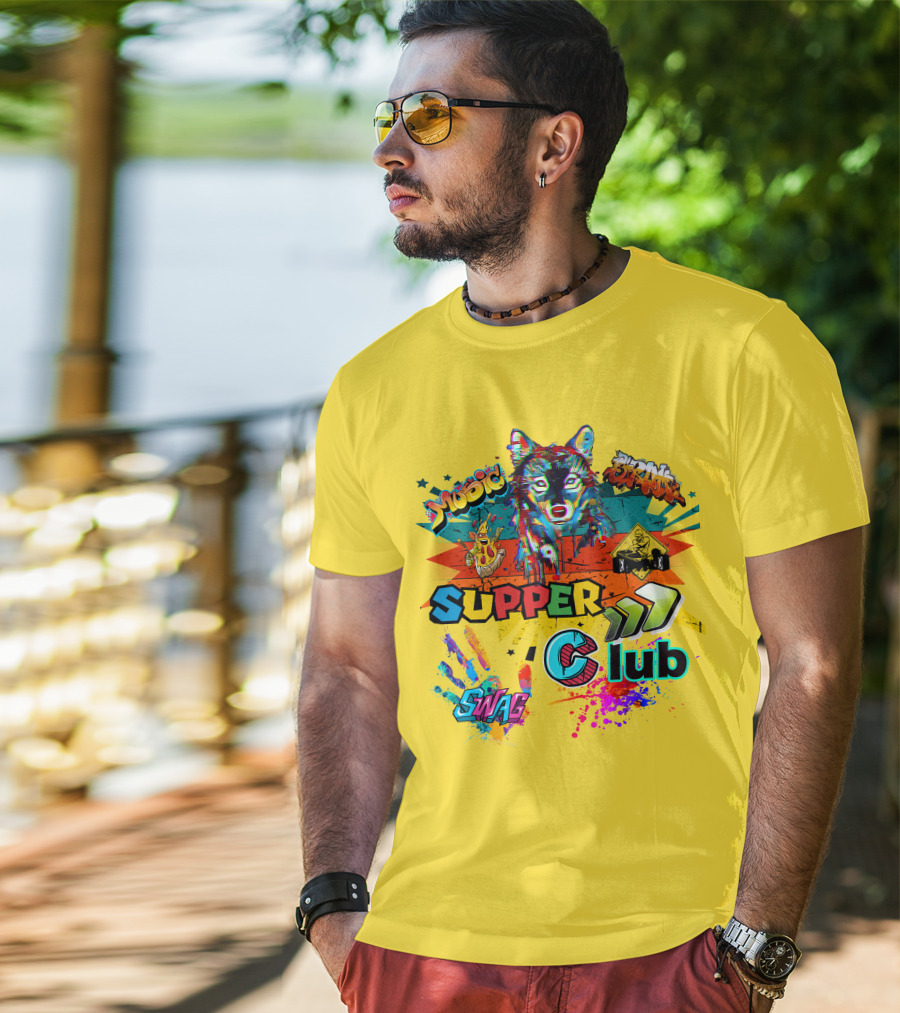 Supper Club Music Swag Street Art Wolf T-Shirt