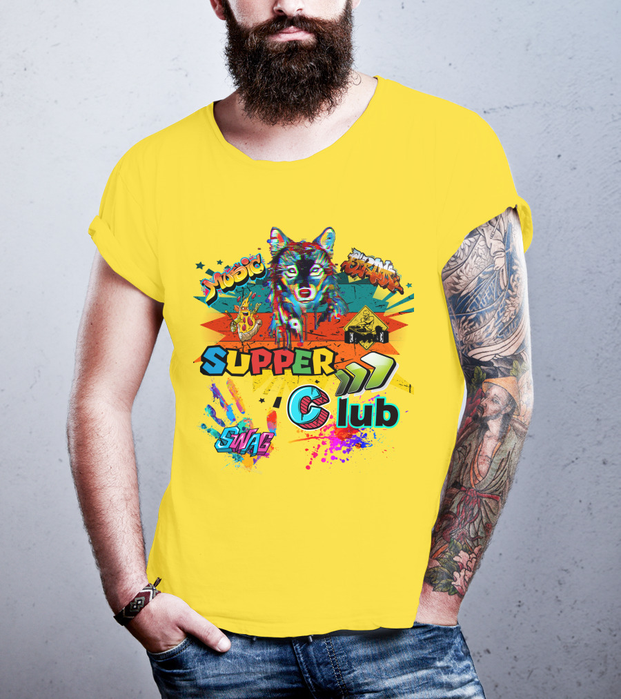 Supper Club Music Swag Street Art Wolf T-Shirt