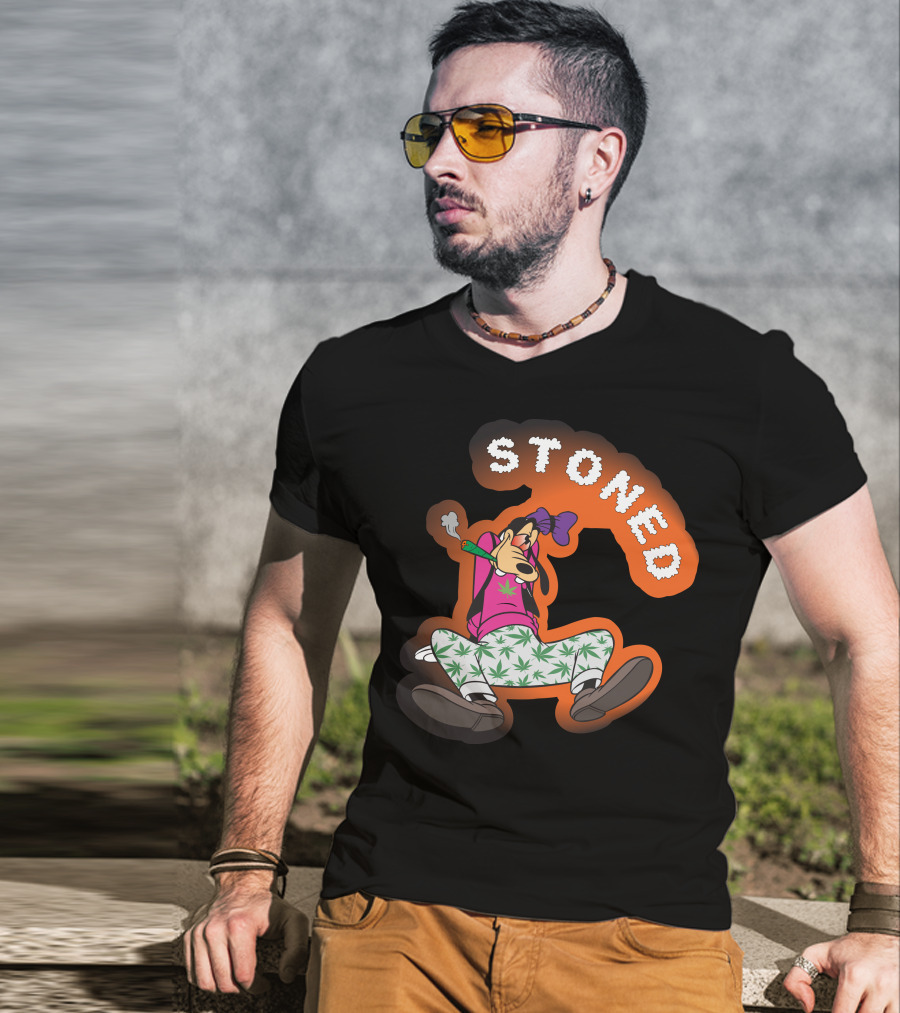 STONED GOOFY Cannabis Leaf Pants Smoke T-Shirt