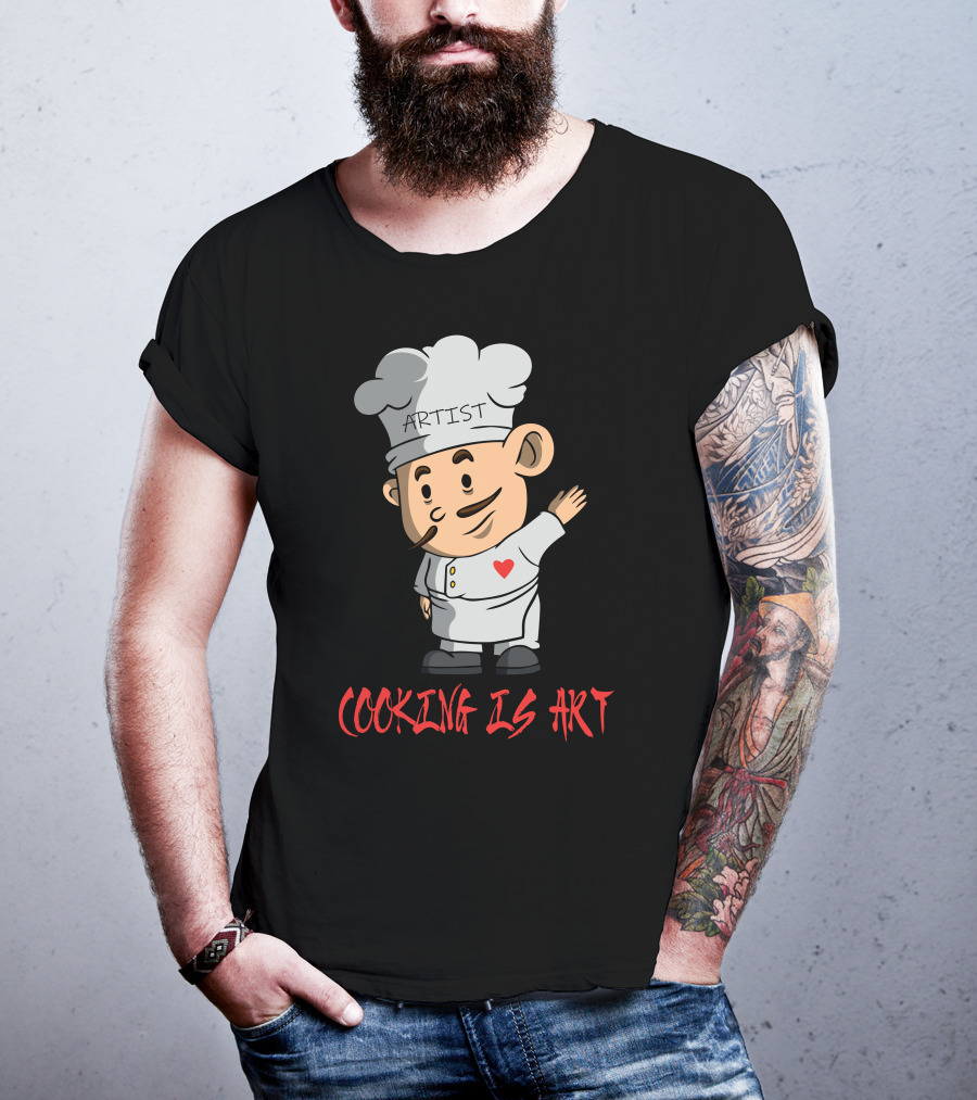 Artist Chef With Heart Cooking Is T-Shirt