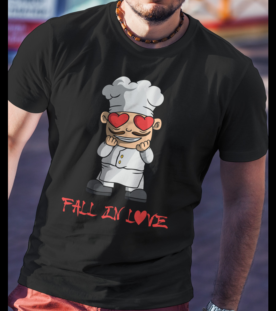 FALL IN LOVE Chef With Heart Eyes T-Shirt