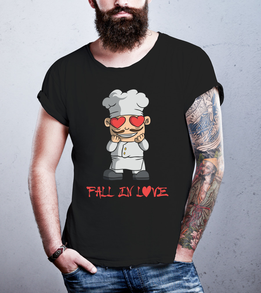 FALL IN LOVE Chef With Heart Eyes T-Shirt