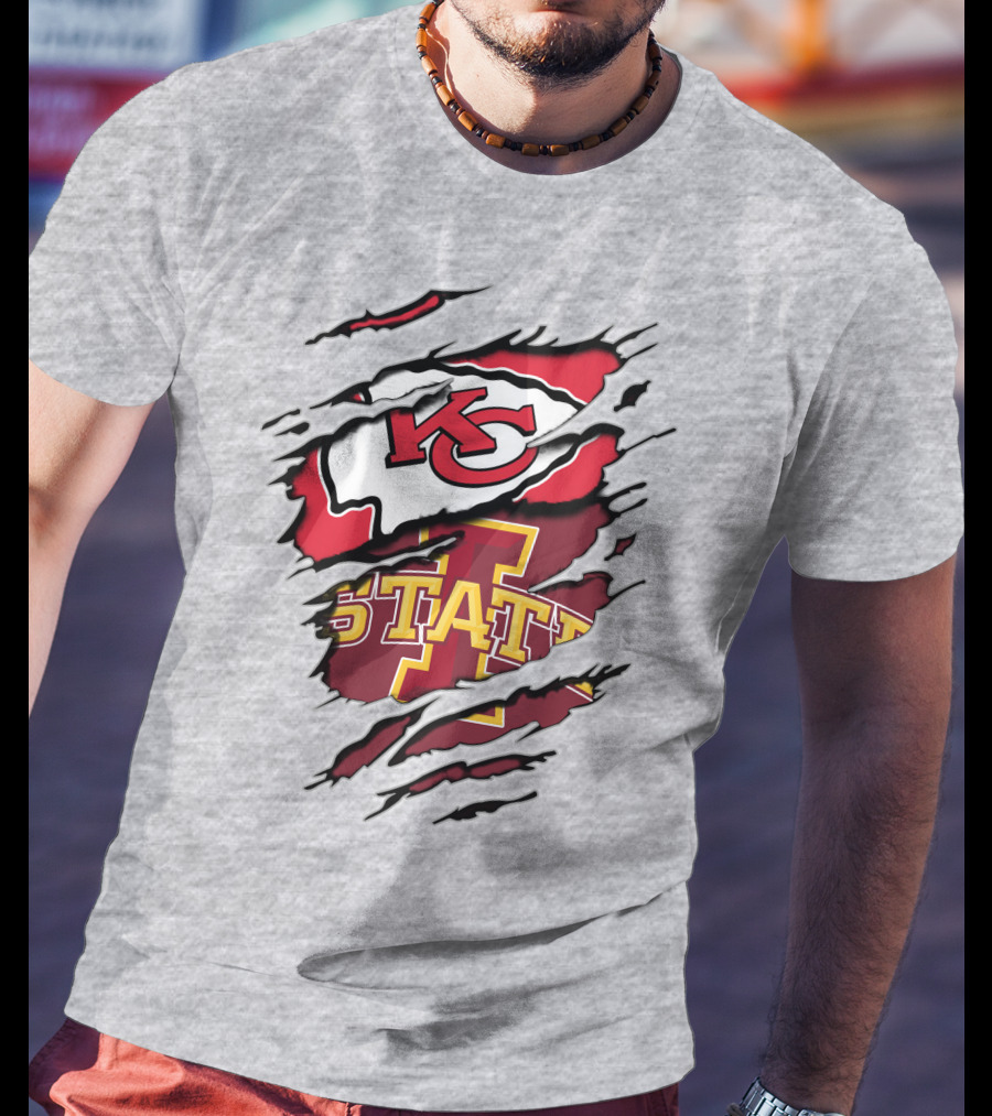 Kansas City Chiefs Iowa State Cyclones Torn T-Shirt