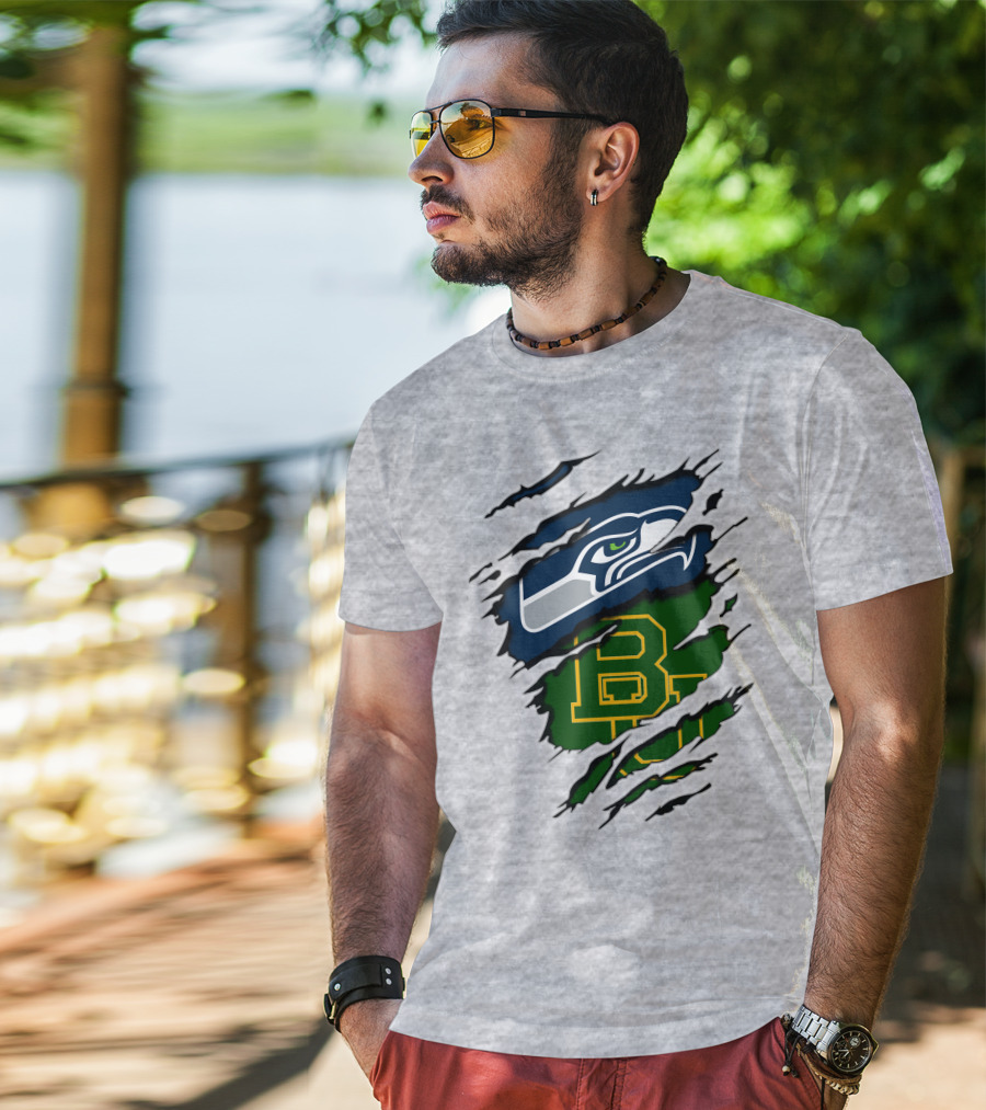 Seattle Seahawks Baylor Bears Fan Mashup T-Shirt