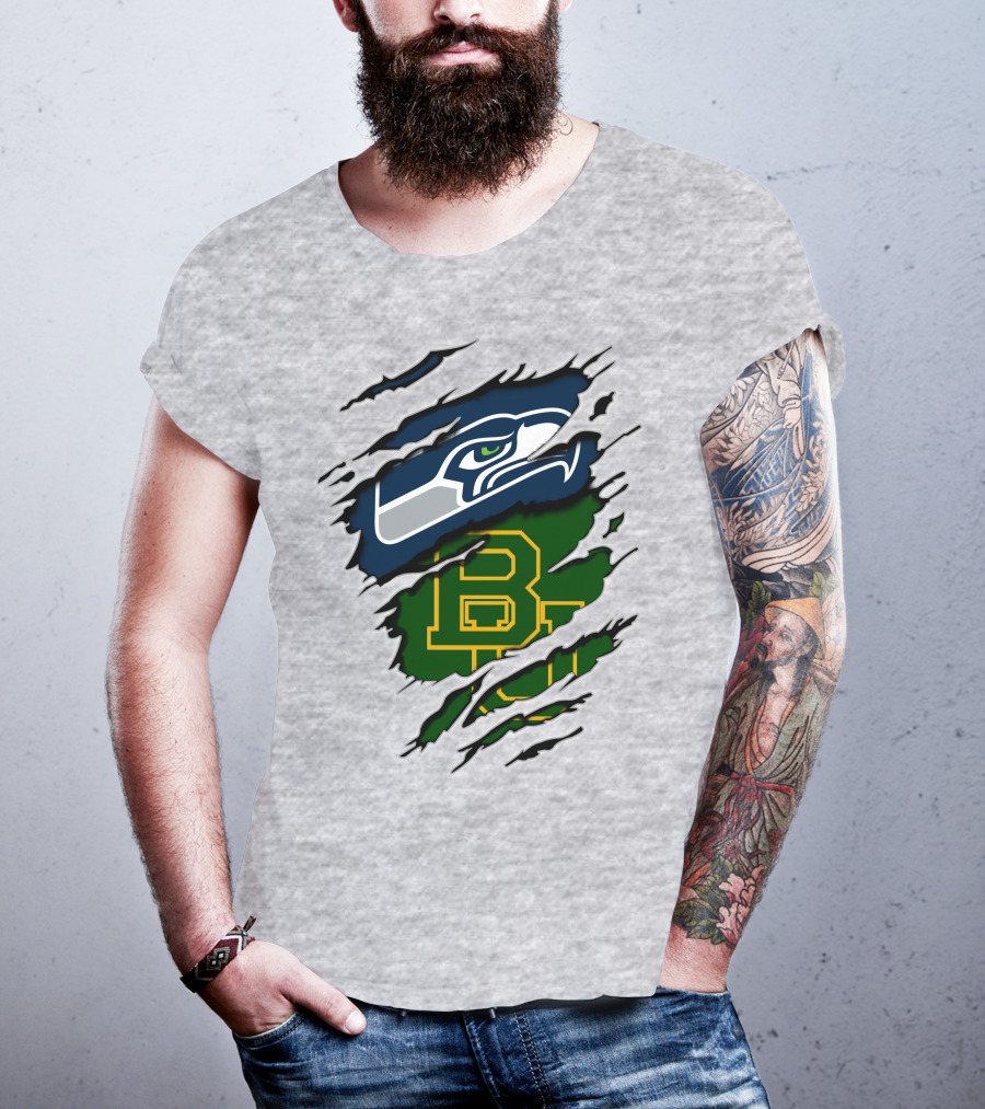 Seattle Seahawks Baylor Bears Fan Mashup T-Shirt