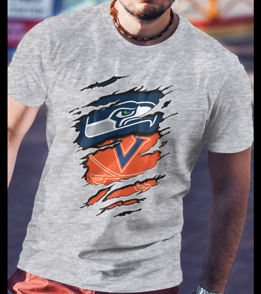 Seattle Seahawks Virginia Cavaliers Claw T-Shirt
