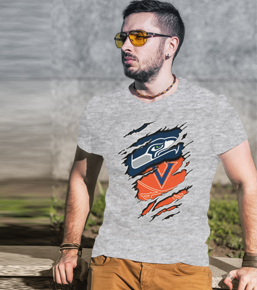 Seattle Seahawks Virginia Cavaliers Claw T-Shirt
