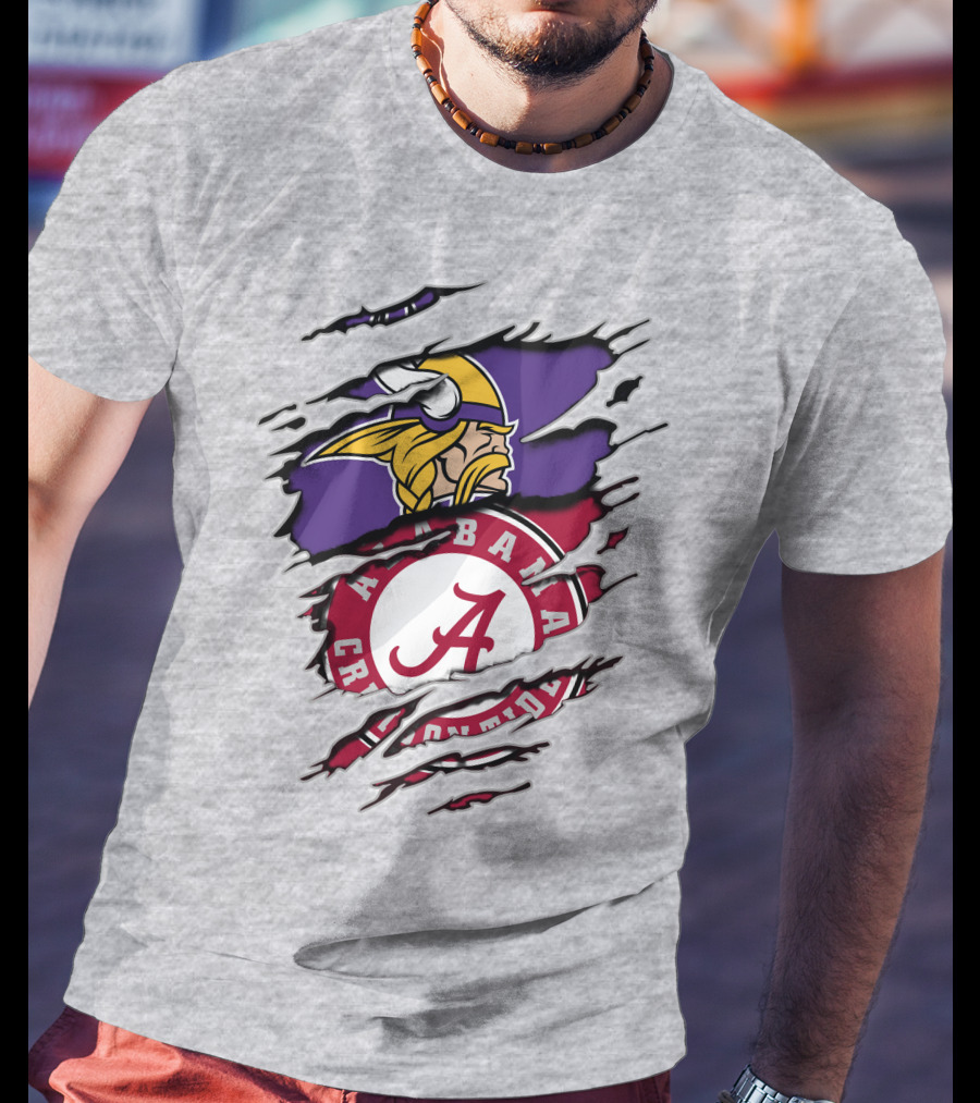 Alabama Crimson Tide Minnesota Vikings Crossover T-Shirt