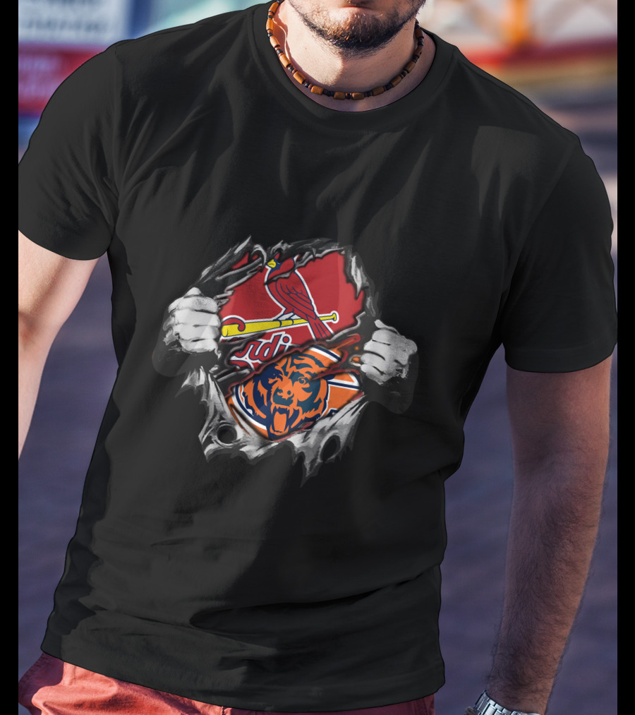 St. Louis Cardinals Chicago Bears Crossover T-Shirt