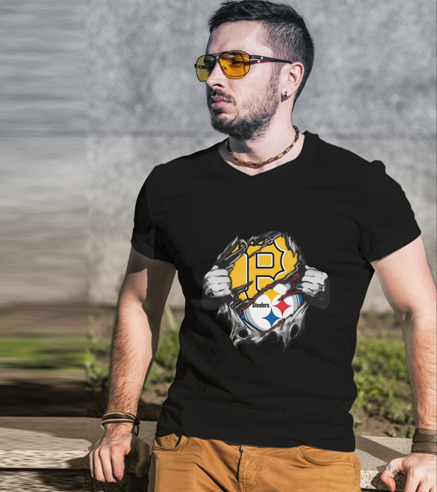Steelers Pirates Logo Mashup T-Shirt