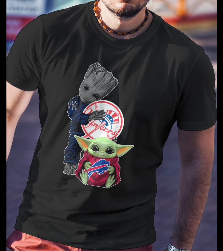 Yankees Groot Bills Baby Yoda T-Shirt