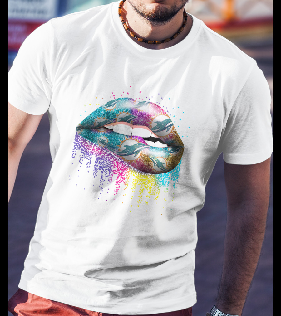 Lips Miami Dolphins Gradient Explosion T-Shirt