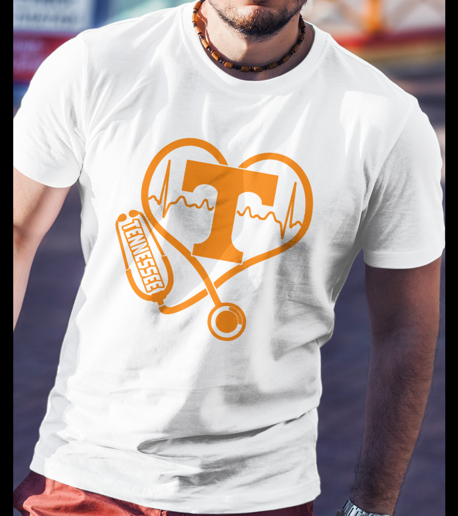 Tennessee Volunteers Nurse Heartbeat Stethoscope T-Shirt