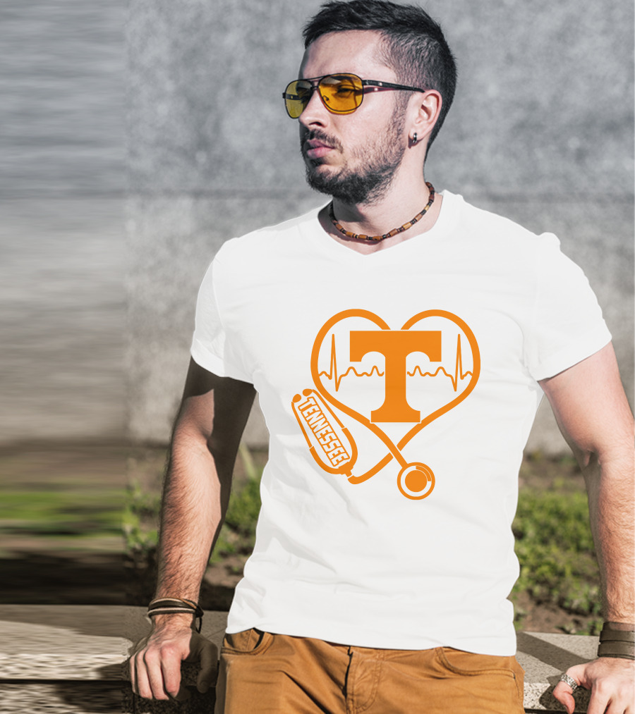 Tennessee Volunteers Nurse Heartbeat Stethoscope T-Shirt