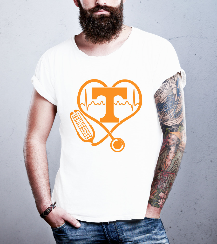Tennessee Volunteers Nurse Heartbeat Stethoscope T-Shirt