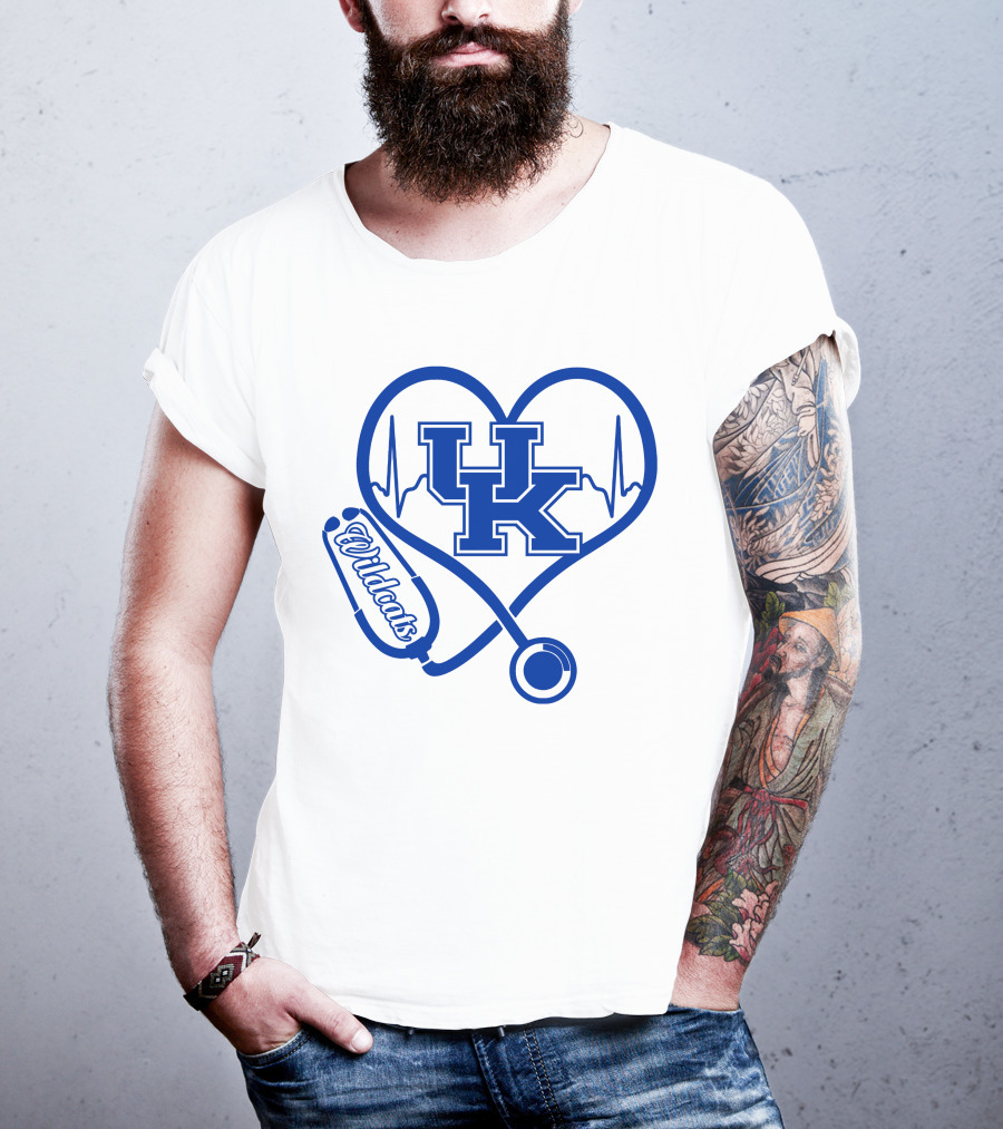 UK Wildcats Nurse Love Heart Stethoscope T-Shirt