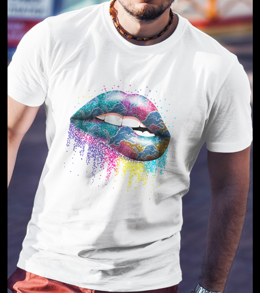 Detroit Lions Rainbow Lips T-Shirt