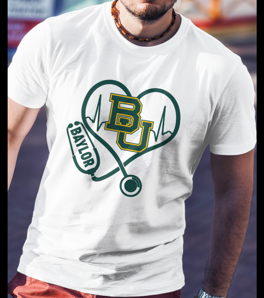 Baylor Heartbeat Stethoscope BU T-Shirt