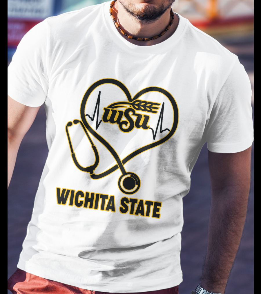 WSU Heartbeat Stethoscope Wichita State T-Shirt