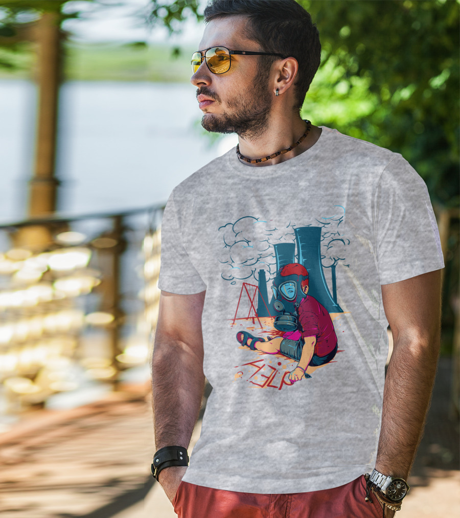 The Cry Of The Future Preschool Gas Mask Child Industrial Playground T-Shirt