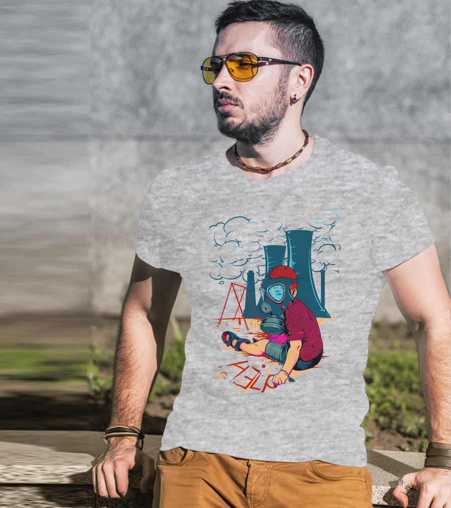 The Cry Of The Future Preschool Gas Mask Child Industrial Playground T-Shirt