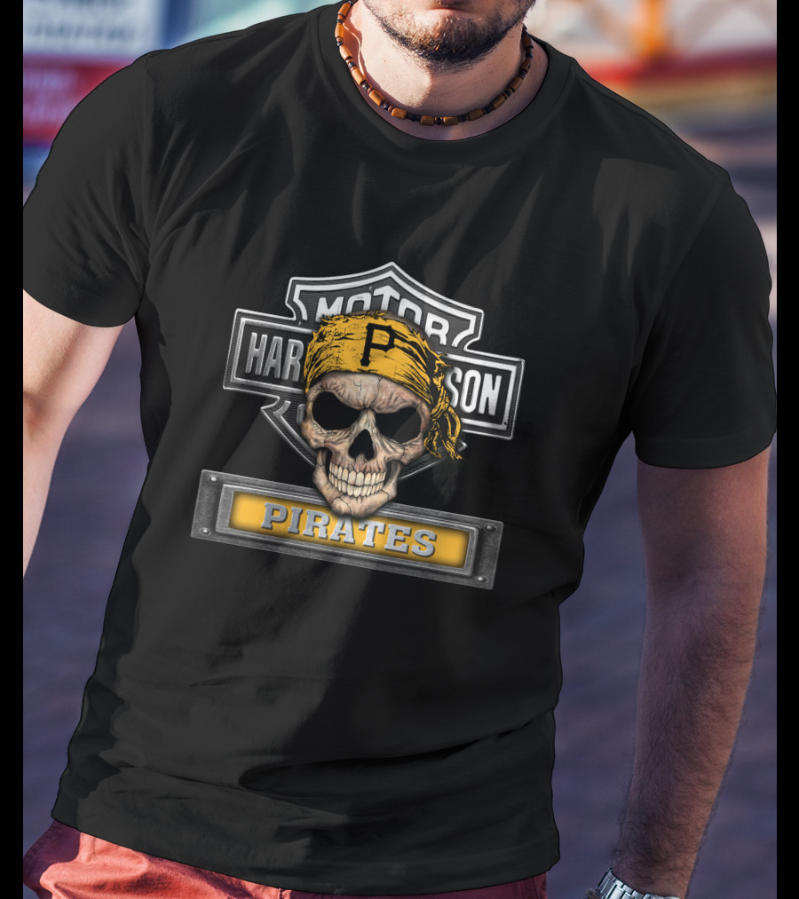Harley Davidson Pittsburgh Pirates Skull T-Shirt
