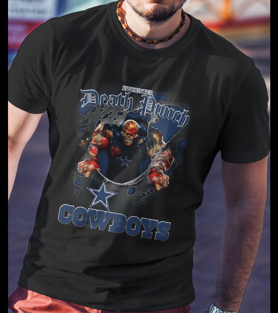 Five Finger Death Punch Harley Davidson Motorcycle Nfl Dallas Cowboys T-Shirt