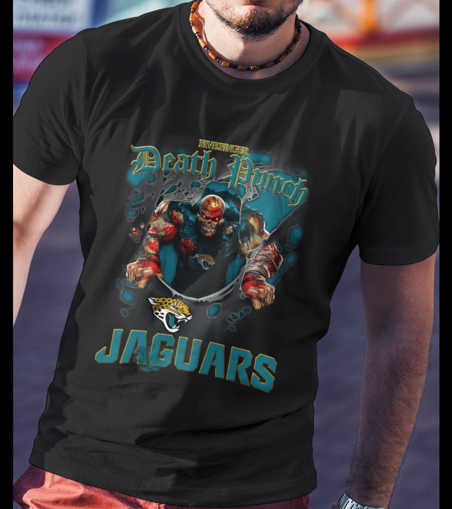 Five Finger Death Punch Jaguars Harley Davidson Motorcycle Biker Nfl Jacksonville T-Shirt
