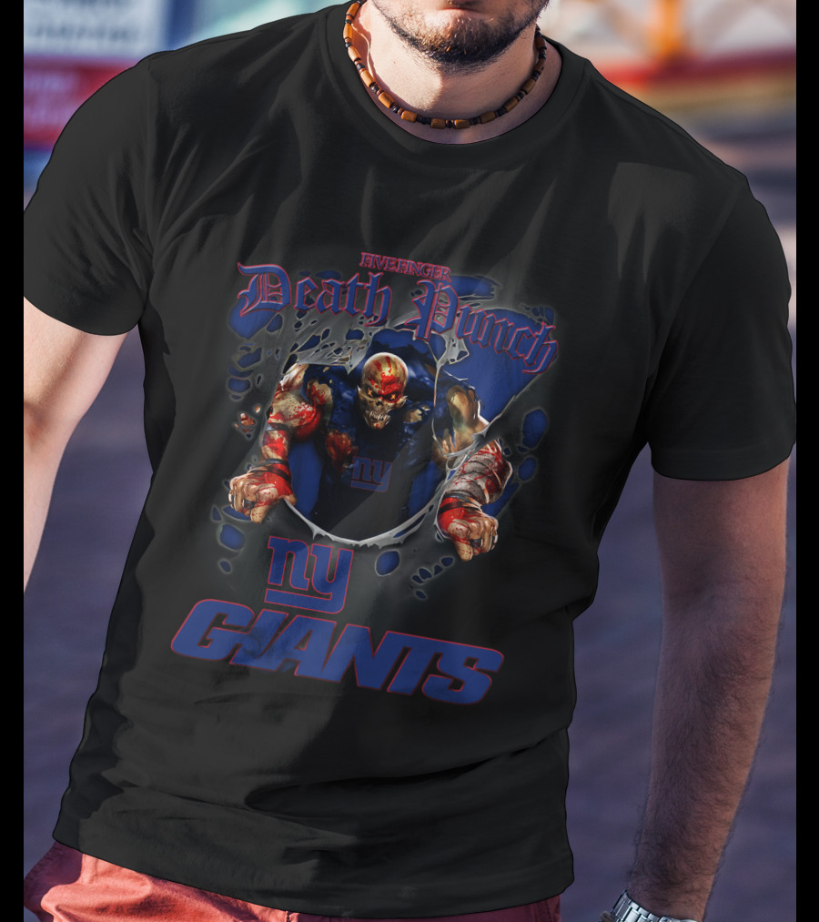 Harley Davidson Avenger Death Punch New York Giants Nfl Biker T-Shirt