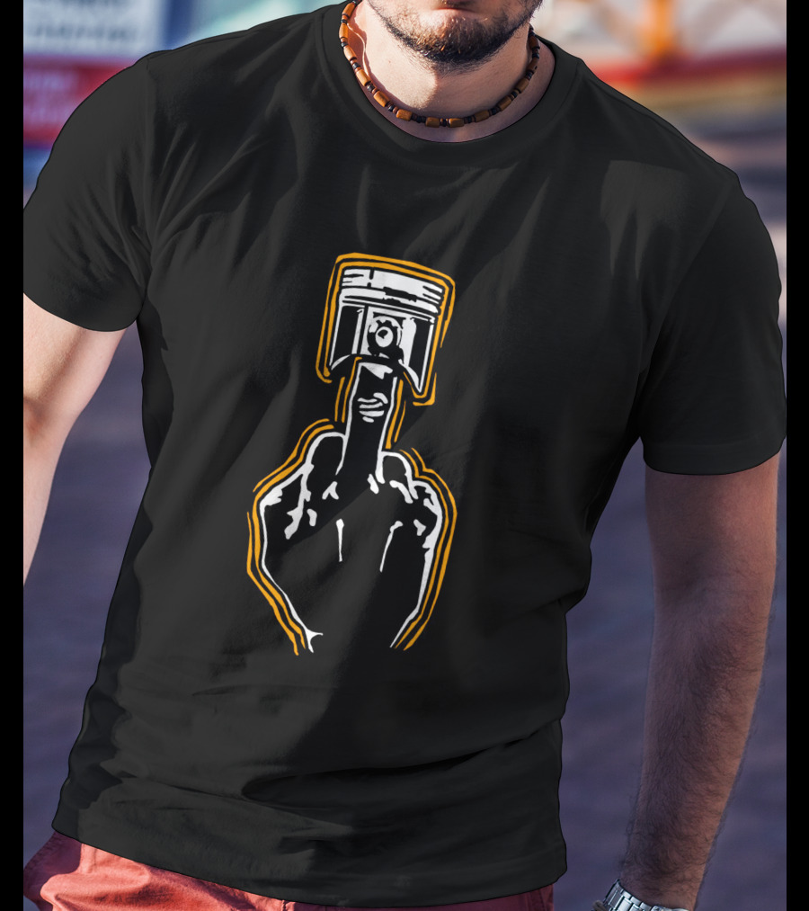 Mechanic Piston Middle Finger Gesture T-Shirt
