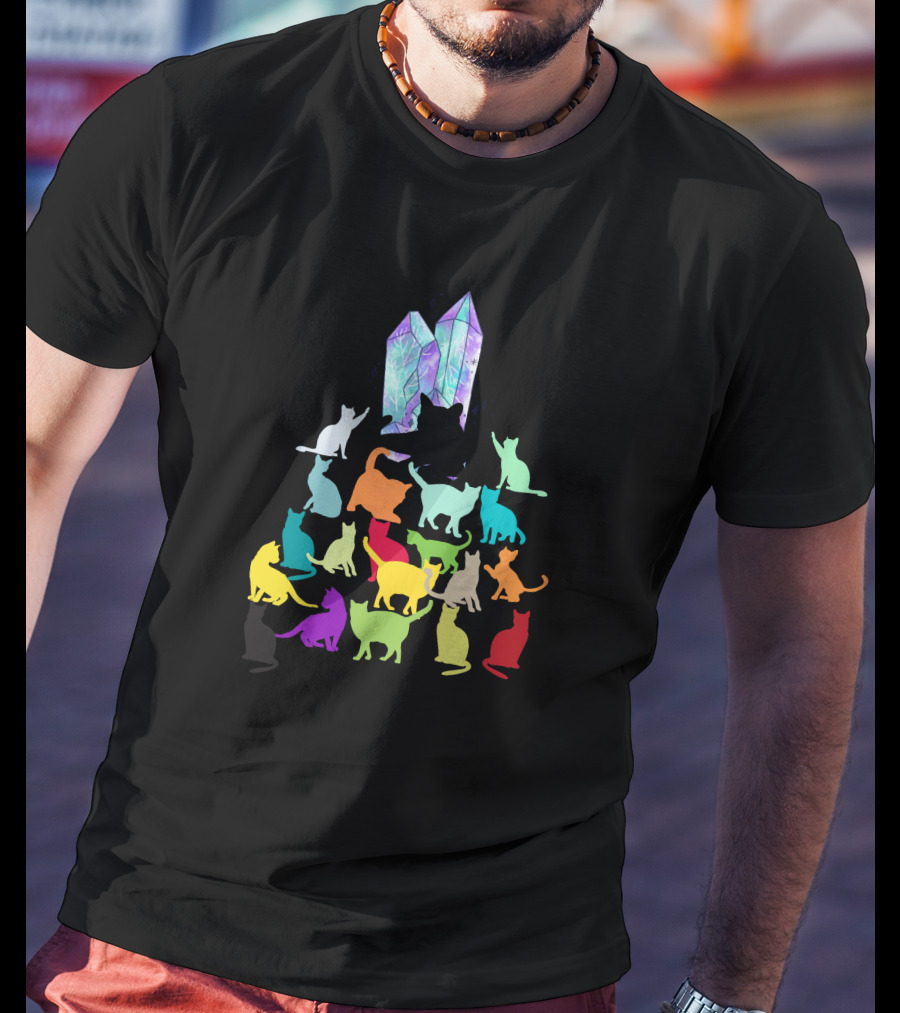 Cats Crystal Rainbow T-Shirt