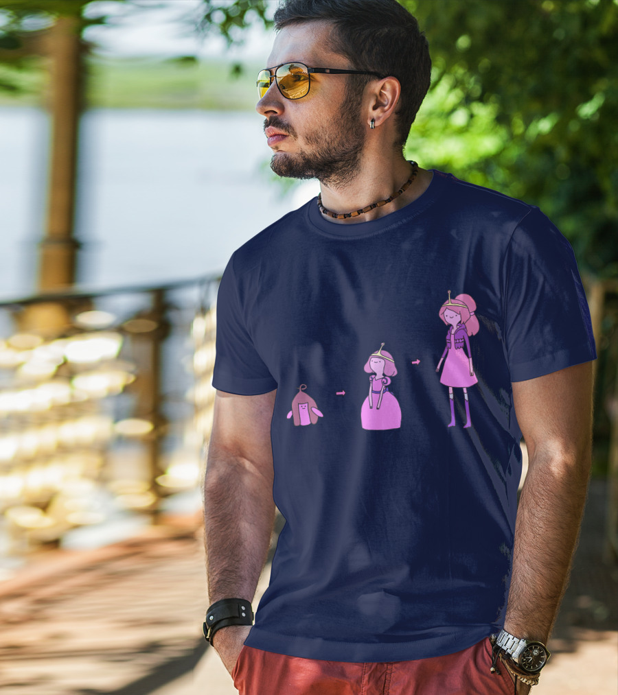 Princess Bubblegum Transformation Evolution Adventure Time T-Shirt