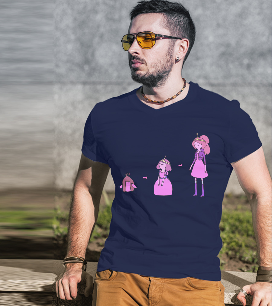 Princess Bubblegum Transformation Evolution Adventure Time T-Shirt