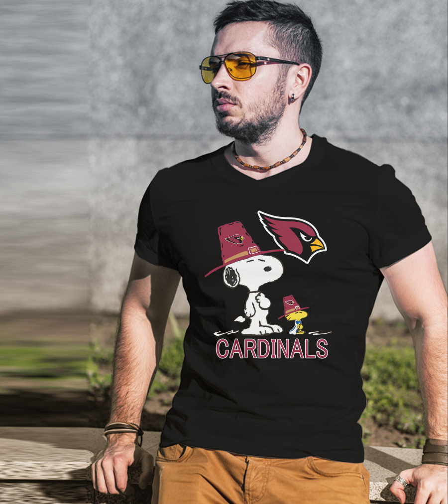 Cardinals Snoopy Woodstock Arizona Cardinals T-Shirt