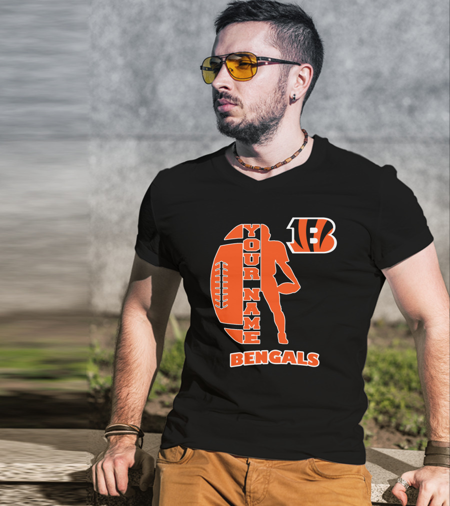 Your Name Bengals Football Silhouette B T-Shirt