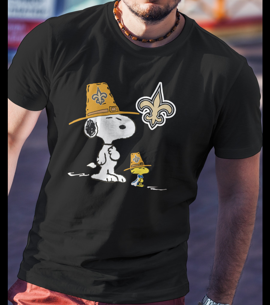 Snoopy Saints Fleur-De-Lis Thanksgiving Hat T-Shirt
