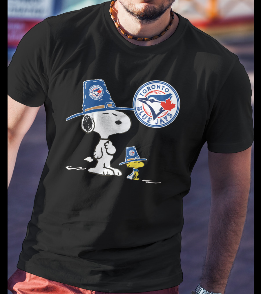 Toronto Blue Jays Snoopy Woodstock Baseball Duo With Team T-Shirt