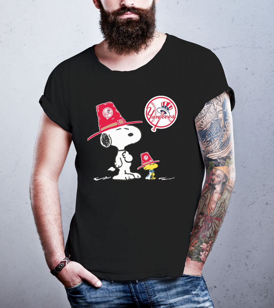 Yankees Snoopy Woodstock Baseball Hat T-Shirt
