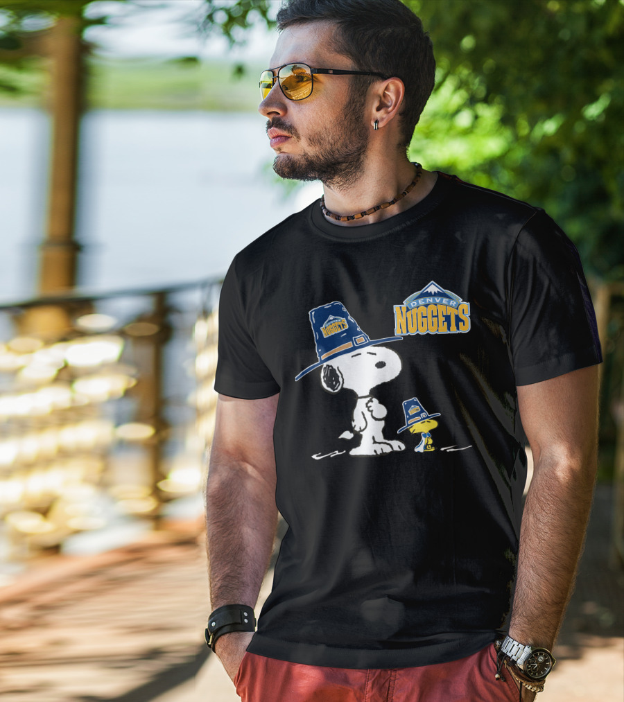 Denver Nuggets Snoopy And Woodstock With Pilgrim Hats T-Shirt