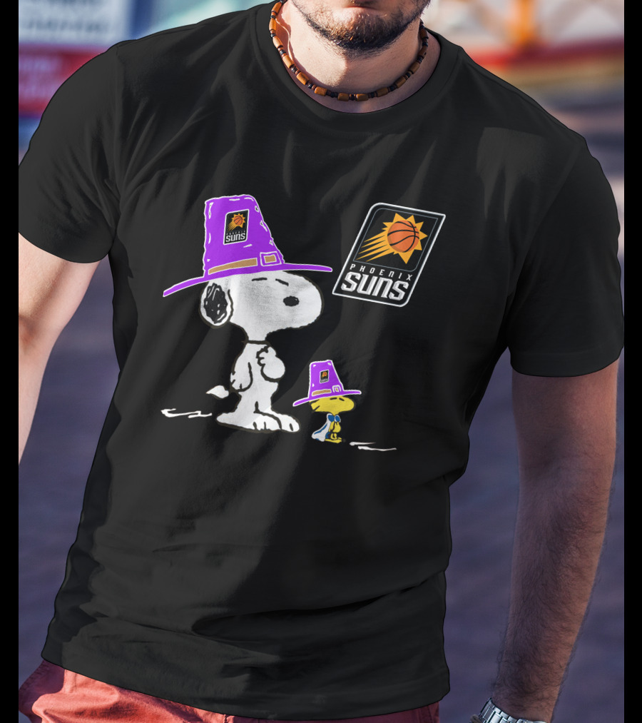 Phoenix Suns Snoopy Woodstock Pilgrim Hats T-Shirt
