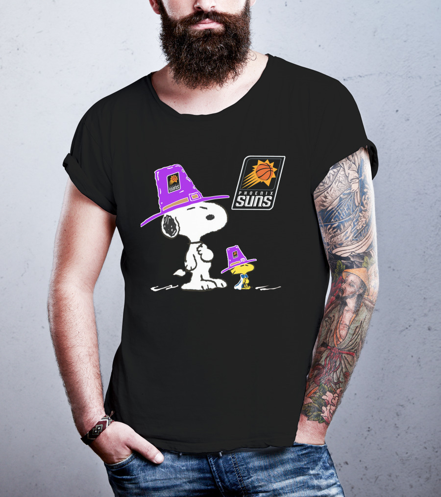 Phoenix Suns Snoopy Woodstock Pilgrim Hats T-Shirt