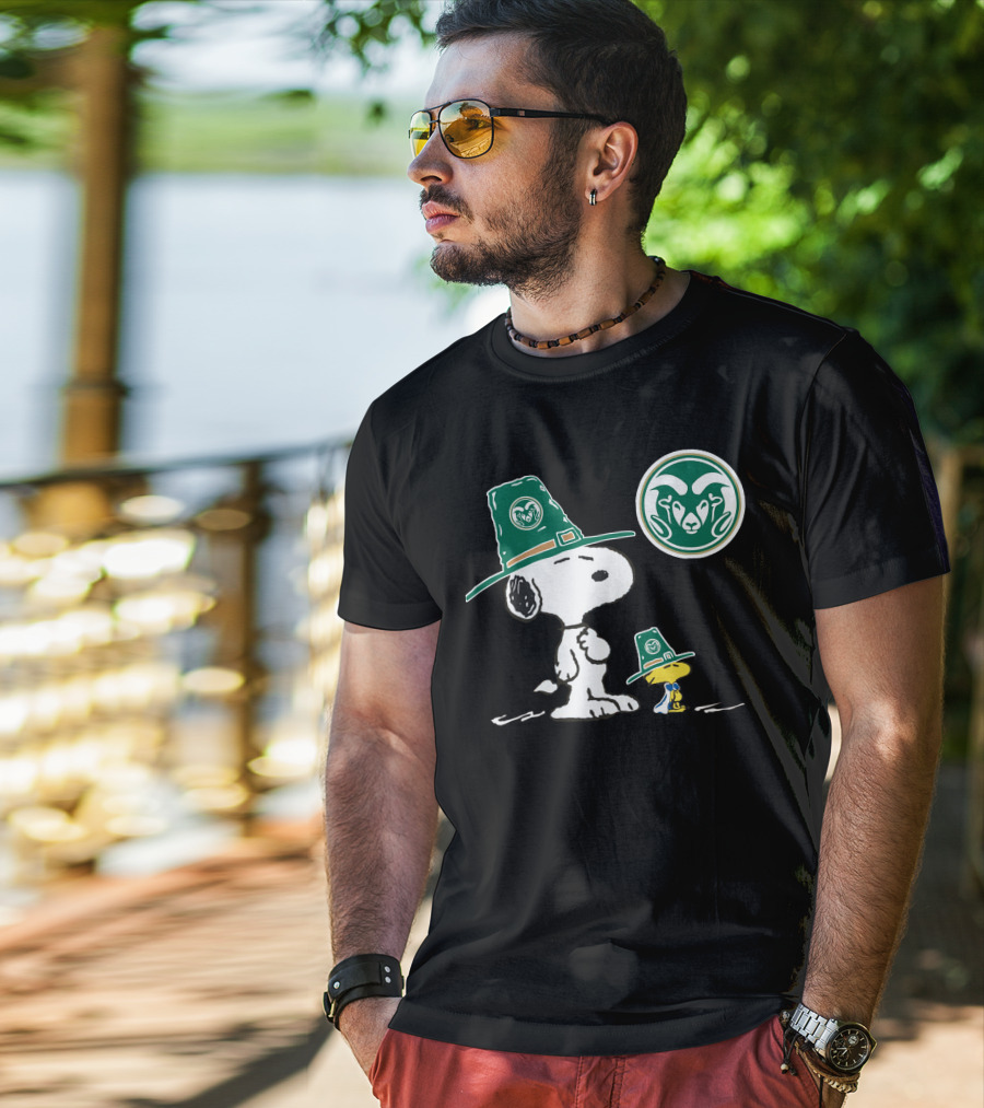 Colorado State Rams Snoopy Woodstock Pilgrim Hats T-Shirt