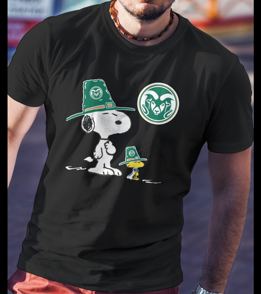 Colorado State Rams Snoopy Woodstock Pilgrim Hats T-Shirt